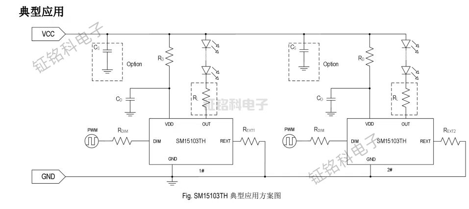揭秘SM15103TH芯片:智能照明的核心驅(qū)動力(圖1) SM15103TH 典型應用方案圖.jpg